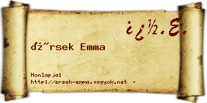 Érsek Emma névjegykártya